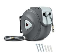 Ollewiellan Bobine de tuyau d'air comprimé 30 m, enrouleur de tuyau à air comprimé avec raccord rapide 1/4 pouce, pression max. : 18 bar, enrouleur de tuyau à air comprimé pour compresseur d'atelier