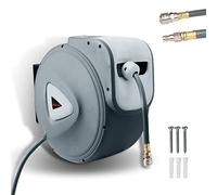 Ollewiellan Enrouleur de tuyau à air comprimé de 30 m, avec raccord rapide 1/4", pression maximale : 18 bar, pour compresseur, atelier, support mural orientable à 180°