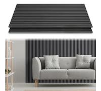 Ollewiellan Lot de 2 panneaux acoustiques - 1,44 m² - En bois gris et feutre - 120 x 60 cm - Revêtement mural en bois pour studio et maison - Décoration murale intérieure - Panneaux muraux gris