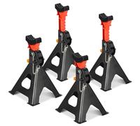 Ollewiellan Lot de 4 Chandelles d'atelier 3T Capacité de charge réglable en hauteur de 285-430 mm, Chandelles pour véhicules avec taquet de sécurité et coussinets en caoutchouc, Support de voiture