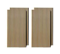 Ollewiellan Lot de 4 panneaux acoustiques 2,88 m² - Panneaux muraux en bois de chêne et feutre - 120 x 60 cm - Revêtement mural en bois pour studio et maison - Décoration murale intérieure - Panneaux