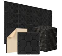 Ollewiellan Lot de 72 panneaux acoustiques en mousse - Autocollants - 30 x 30 x 2,5 cm - Isolation acoustique - Absorption des échos - Pour la maison et le studio, décoration de jeu, podcasts,