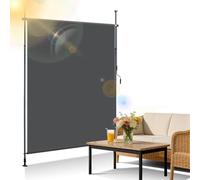 Ollewiellan Store Vertical extérieur 120 x 305 cm Extensible | Store Vertical avec manivelle sans perçage | Brise-Vue de Balcon et Protection Contre Le Vent pour Jardin et terrasse Anthracite