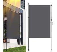 Ollewiellan Store vertical extérieur extensible 200 x 270 cm | Store vertical avec manivelle sans perçage | Brise-vue de balcon et protection contre le vent pour jardin et terrasse - Anthracite