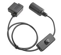 OLLGEN Câble d'alimentation OBD2 mâle vers allume-cigare femelle avec interrupteur OBD II - Angle droit - 1 m