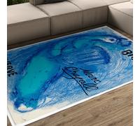 OLLIAR Home Abstrait Bleu Grand Tapis surréalisme Romantique Modernes Uniques lavables Mince Tapis pour Salon Chambre Bureau 60x90cm