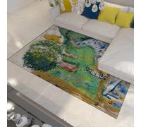 OLLIAR Home Campagne Rural Tapis Verdure Ruisseau Bord rivière Paysage Lavable Doux Moelleux Mince Tapis pour Salon Bureau Décoration Intérieure 180x300cm