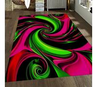 OLLIAR Home Coloré et Lumineux Tourbillon 3D Tapis Illusion d’Optique pour L’entrée Tapis Sol intérieurs antidérapants lavables pour Studio Chambre 150x240cm