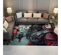 OLLIAR Home Futuriste Armure samouraï Tapis pour entrée Paillasson de Rue Japonais Design Tapis à Poils Ras antidérapant Ultra Doux pour Chambre dortoir 100x150cm