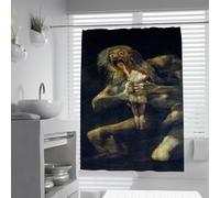 OLLIAR Home Rideau de Douche de Style Horreur Sombre Mythologie rétro Unique Artistique Salle de Bain Décor Polyester Facile à Nettoyer Ensemble de Rideau de Douche en Tissu avec Crochets 100x200