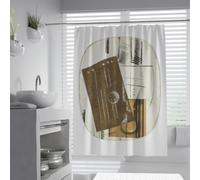 OLLIAR Home Rideau de Douche géométrique Abstrait Doublure Nordique Minimaliste rétro Rideaux de Salle de Bain Rideaux de Douche en Tissu imperméable lavables en Machine 240x180