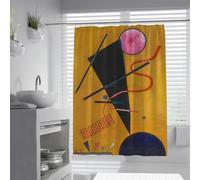 OLLIAR Home Rideau de Douche Marron 100x200 Art Abstrait Géométrie Moderne Rideaux de Salle de Bain Mignons Ensembles de Rideaux de Douche en Tissu Polyester imperméable avec Crochets