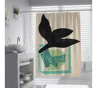 OLLIAR Home Rideau de Douche Minimaliste Moderne Rideaux de Bain de Style cubiste géométrique Abstrait Ensemble de Rideaux de décor de Baignoire en Tissu imperméable avec Crochets 240x180