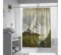 OLLIAR Home Rideau de Douche Mountain Peak avec Crochets 100x180cm
