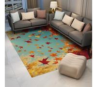 OLLIAR Home Tapis sur Le thème l’Automne Chutes Feuilles d’érable Décor esthétique Moderne Tapis de Sol Doux et Confortable à Poils Ras pour Chambre à Coucher Bureau Studio 150x200cm