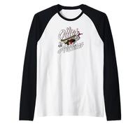 Ollies & Anthems Skateboard Music Retro Vinyl Skater Manche Raglan