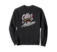 Ollies & Anthems Skateboard Music Retro Vinyl Skater Sweatshirt