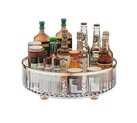 Ollimy éPices Rond Plateau De Rangement, Plateau Tournant Frigo Cuisine Rotatif 360°, Porte-épices, Lazy Susan Rangement Organisation Placard Pour Epices Snack Bouteille, CosméTique (27cm Transparent)