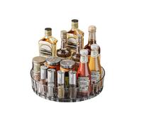 Ollimy éPices Rond Plateau De Rangement, Plateau Tournant Frigo Cuisine Rotatif 360°, Porte-épices, Lazy Susan Rangement Organisation Placard Pour Epices Snack Bouteille, CosméTique (21cm Transparent)