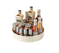 Ollimy éPices Rond Plateau De Rangement, Plateau Tournant Frigo Cuisine Rotatif 360°, Porte-épices, Lazy Susan Rangement Organisation Placard pour Epices Snack Bouteille, CosméTique (21cm Blanc Lait)