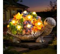 Ollny Statue de jardin solaire résistante aux intempéries - Charmante décoration de jardin pour l'extérieur et le balcon - Décoration de jardin et balcon avec 8 LED