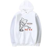 OLLQSB BabyTron My Ex Song Sweat-Shirt À Capuche Décontracté À Col Rond Et Manches Longues pour Hommes Et Femmes, Confortable, Durable Et Élégant,Blanc,S