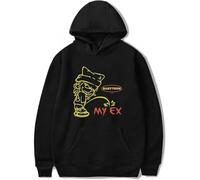 OLLQSB BabyTron My Ex Song Sweat-Shirt À Capuche Décontracté À Col Rond Et Manches Longues pour Hommes Et Femmes, Confortable, Durable Et Élégant,Noir,S