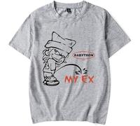 OLLQSB BabyTron My Ex Song T-Shirt Homme Et Femme Street Fashion Col Rond, Manches Courtes Convient pour Le Printemps Et L'été,Gris,S