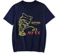 OLLQSB BabyTron My Ex Song T-Shirt Homme Et Femme Street Fashion Col Rond, Manches Courtes Convient pour Le Printemps Et L'été,Bleu,S