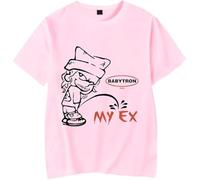 OLLQSB BabyTron My Ex Song T-Shirt Homme Et Femme Street Fashion Col Rond, Manches Courtes Convient pour Le Printemps Et L'été,Rose,S