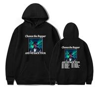 OLLQSB Chance The Rapper and We Back Tour Sweat-Shirt À Capuche Décontracté À Col Rond Et Manches Longues pour Hommes Et Femmes, Confortable, Durable Et Élégant,Noir,M