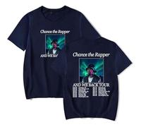 OLLQSB Chance The Rapper and We Back Tour T-Shirt Homme Et Femme Street Fashion Col Rond, Manches Courtes Convient pour Le Printemps Et L'été,Bleu,S