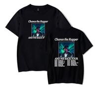OLLQSB Chance The Rapper and We Back Tour T-Shirt Homme Et Femme Street Fashion Col Rond, Manches Courtes Convient pour Le Printemps Et L'été,Noir,XXS