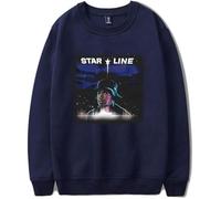 OLLQSB Chance The Rapper Star Line Album Merch Crewneck Sweatshirt À Capuche Décontracté À Col Rond Et Manches Longues pour Hommes Et Femmes, Confortable, Durable Et Élégant,Bleu,XS