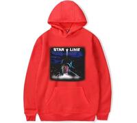 OLLQSB Chance The Rapper Star Line Album Merch Sweat-Shirt À Capuche Décontracté À Col Rond Et Manches Longues pour Hommes Et Femmes, Confortable, Durable Et Élégant,Rouge,4XL