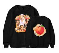OLLQSB Latto Cry Crewneck Sweatshirt À Capuche Décontracté À Col Rond Et Manches Longues pour Hommes Et Femmes, Confortable, Durable Et Élégant,Noir,3XL