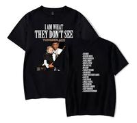 OLLQSB Yungeen Ace I Am What They Don't See T-Shirt Homme Et Femme Street Fashion Col Rond, Manches Courtes Convient pour Le Printemps Et L'été,Noir,XS