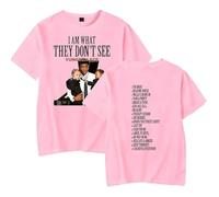 OLLQSB Yungeen Ace I Am What They Don't See T-Shirt Homme Et Femme Street Fashion Col Rond, Manches Courtes Convient pour Le Printemps Et L'été,Rose,XS