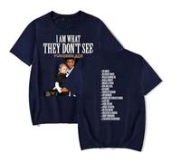 OLLQSB Yungeen Ace I Am What They Don't See T-Shirt Homme Et Femme Street Fashion Col Rond, Manches Courtes Convient pour Le Printemps Et L'été,Bleu,XS
