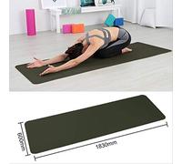 Ollt Tapis de Yoga Universel en Plein air 6 mm TPE antidérapant Pilates insipides Gym Exercice Pads de Sport pour Fitness et Musculation 183 cm x 60 cm x 6 mm Vert Noir