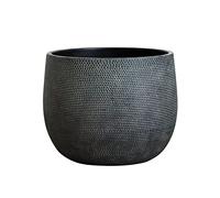 Olly & Rose Barcelona Grand Pot de Fleurs en céramique 25 cm - Pots de Fleurs Noirs - Pots de Fleurs d'intérieur et d'extérieur