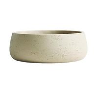 Olly & Rose Barcelona Pot de fleurs en céramique blanc cassé 28 cm pour intérieur ou extérieur