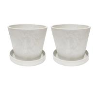 Olly & Rose Ensemble de pots de fleurs Artstone Blanc