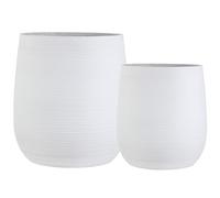 Olly & Rose Pot de fleurs extra large à motifs - Blanc - Pot de fleurs XL - H 50 cm P 45 cm + H 40 cm P 38 cm (peinture améliorée)