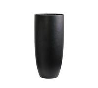 Olly & Rose Pot de fleurs haut en fibre noir mat 65 cm de hauteur 30 cm de diamètre