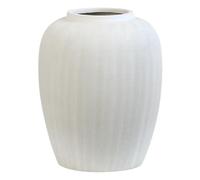 Olly & Rose Rhodes - Vase en céramique blanche à motifs fabriquée à la main - Vase moderne pour salon, entrée, étagère de livres, etc. (25 cm)