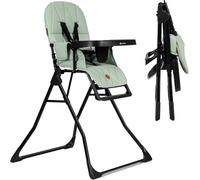 Olmitos - Chaise haute évolutive pliable et ultra-compacte MINNA - Chaise haute portable de voyage 4,9 kg ergonomique avec housse rembourrée pour bébé de 6 mois à 3 ans (vert)
