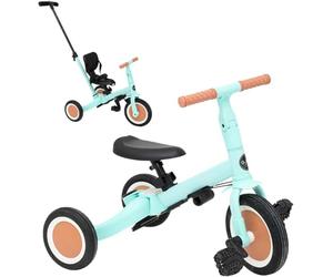 Olmitos Gyro Tricycle évolutif 5-en-1 pour Enfants de 1 à 5 Ans Adaptable et modulable avec ou sans pédales (Gyro, Menthe)