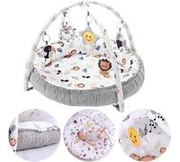 Olmitos - Tapis d'activités multifonctionnel et évolutif avec arcs lion, couverture de jeux, jouets suspendus et musique - Stimule le développement moteur et sensoriel du bébé