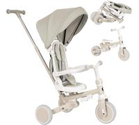 Olmitos - Tricycle Évolutif Bébé 5 en 1 - Vélo Enfant de 1 à 5 Ans - De Tricycle à Vélo avec ou sans Pédales - Adaptable et Transformable (Beige)